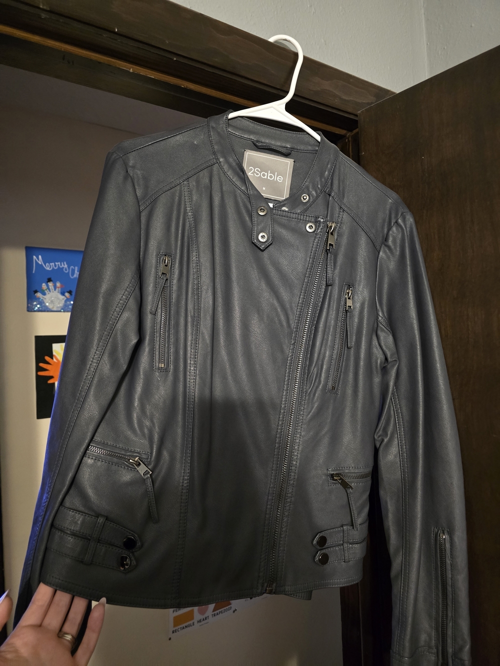 2Sable Women's Black Leather Moto Jacket